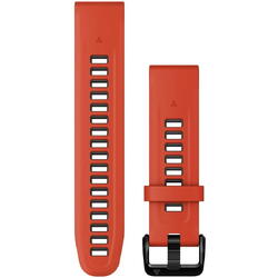 Curea ceas smartwatch Garmin, 20mm, QuickFit, Silicon, Flame Red/Graphite