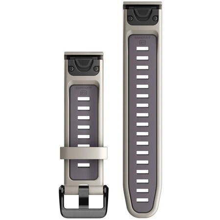 Curea ceas smartwatch Garmin, 20mm, QuickFit, Silicon, Light Sand/Deep Orchid