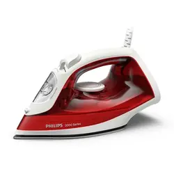 Fier de calcat Philips 2000 DST2010/40 iron, 2000 W, 25 g/min abur, Smart Calc Clean, Rosu/Alb