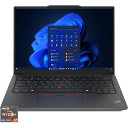 Laptop Lenovo ThinkPad E14 Gen 6 cu procesor AMD Ryzen™ 7 7735HS pana la 4.75GHz, 14" WUXGA, IPS, 16GB DDR5 RAM, 512GB SSD, AMD Radeon™ 680M Graphics, Windows® 11 Pro, Black, 3Y Onsite upgrade