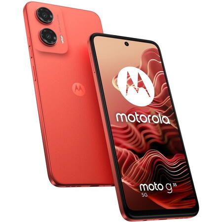 Telefon Motorola Moto g35, Dual SIM, 128GB, 8GB RAM, 5G, Guava Red