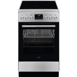 Aragaz AEG CCB56490BM, Vitroceramica, 4 zone de gatit, SteamBake, AirFry, Timer cu display electronic, Grill, Clasa A, 50 cm, Inox