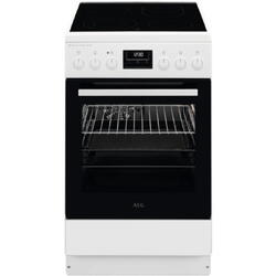 Aragaz AEG CCB56491BW, Vitroceramica, 4 zone de gatit, SteamBake, AirFry, Timer cu display electronic, Grill, Clasa A, 50 cm, Alb
