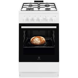 Aragaz Electrolux LKG504012W, Gaz, 4 arzatoare, Aprindere integrata plita si cuptor, Siguranta plita si cuptor, Autocuratare catalitica, Grill electric, Rotisor, 50 cm, Alb