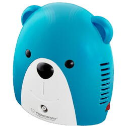 Inhalator cu compresor, Esperanza ECN004, Teddy Bear, 10 ml, 0.3 ml/min, Albastru