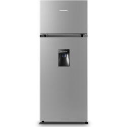 Frigider cu doua usi Heinner HF-HS205SWDE++, 206 l, Dozator de apa, Iluminare LED, H 143.4 cm, Clasa E, Argintiu