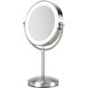 Oglinda cosmetica BaByliss 9437E, Led, Lupa, Marire 8x, 21.6 cm, 2 fete, rotire 360°, Silver