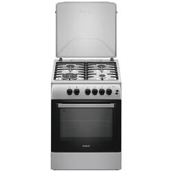Samus Aragaz SM664XPGS1, 4 arzatoare, gratare fonta, aprindere electrica, timer, grill, Inox