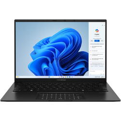 Laptop ASUS Zenbook 14 UM3406KA cu procesor AMD Ryzen™ AI 7 350 pana la 5.0GHz, 14'', WUXGA, OLED, 32GB LPDDR5X RAM, 1TB SSD, AMD Radeon™ Graphics, Windows 11 Pro, Jade Black