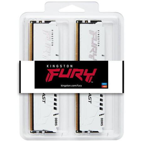 Memorie Kingston FURY Beast White 64GB DDR5 6400MHz CL32 Dual Channel Kit
