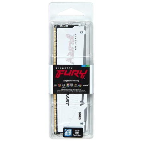 Memorie Kingston FURY Beast RGB White 16GB DDR5 6000MHz CL36
