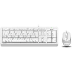 Kit A4Tech F1010 cu fir, alb