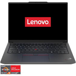 Laptop Lenovo ThinkPad E14 Gen 6 cu procesor AMD Ryzen™ 5 7535HS pana la 4.55GHz, 14" WUXGA, IPS, 16GB DDR5, 512GB SSD, AMD Radeon™ 660M Graphics, No OS, Black, 3Y Onsite upgrade