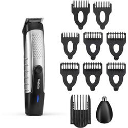 Trimmer BaByliss Lithium Power Beard T812E, autonomie 80 min, lame late din otel, functionare fara fir, negru