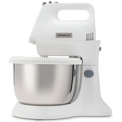 Mixer cu bol Kenwood Chefette Lite HMP34.A0WH, 450W, bol inox rotativ 3,4L, 5 viteze+Pulse, alb/ argintiu