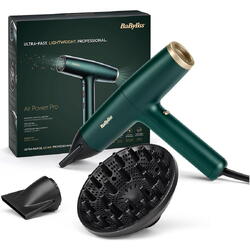 Uscator de par BaByliss Air Power Pro D6555DE, 1700 W, 3 trepte de viteza, 4 trepte de temperatura, verde