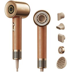 Uscator de par Miracle Dreame, 1600W, viteza aer max. 70m/s, 2 trepte flux aer, 4 setari temperatura, 5 accesorii incluse, Auriu