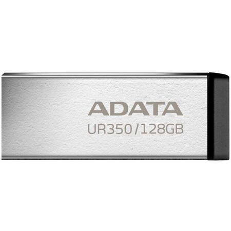 Memorie USB ADATA UR350 metalic, 128GB, USB 3.2, argintiu/negru