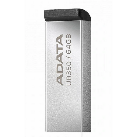 Memorie USB ADATA UR350 metalic, 64GB, USB 3.2, argintiu/negru