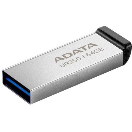 Memorie USB ADATA UR350 metalic, 64GB, USB 3.2, argintiu/negru