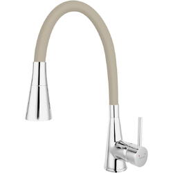 Baterie bucatarie Ferro Zumba II, 2 functii: jet si dus, pipa flexibila, bej