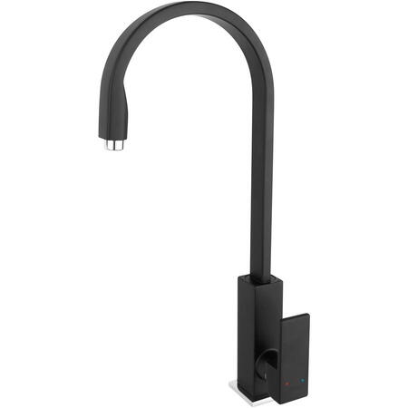 Baterie bucatarie Ferro Staccato, negru, pipa inalta