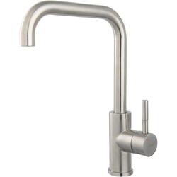 Baterie bucatarie Ferro Camiro, cartus ceramic, aerator, pipa mobila, Inox