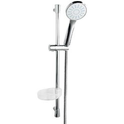 Set bara dus Ferro Belis, bara dus 550 mm, cu suport culisant, para dus 1 functie, furtun dus 150 cm, suport transparent pentru sapun, Crom