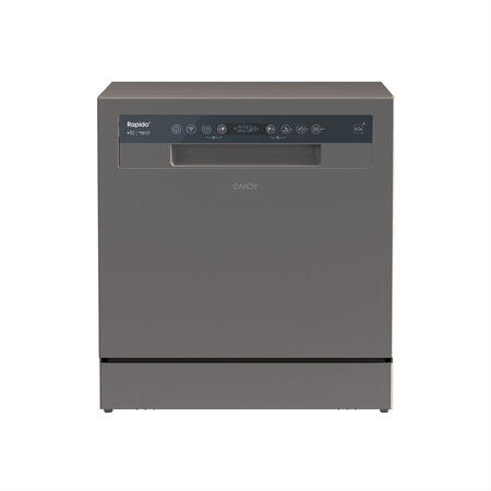 Masina de spalat vase compacta Candy CP 8F9FFA, 8 seturi, 8 programe, Wifi + BLE, Clasa F, 55 cm, Antracit