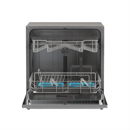 Masina de spalat vase compacta Candy CP 8F9FFA, 8 seturi, 8 programe, Wifi + BLE, Clasa F, 55 cm, Antracit