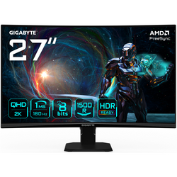 Monitor LED GIGABYTE Gaming GS27QCA Curbat 27 inch QHD VA 1 ms 180 Hz HDR FreeSync