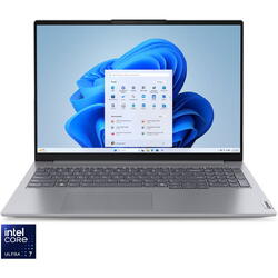 Laptop Lenovo ThinkBook 16 G7 IML cu procesor Intel® Core™ Ultra 7 155H pana la 4.8GHz, 16" WUXGA, IPS, 16GB DDR5, 512GB SSD, Intel® Arc™ Graphics, Windows® 11 Pro, Arctic Grey