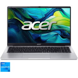 Laptop Acer Aspire Lite 15 cu procesor Intel® Celeron® N4500 pana la 2.8GHz, 15.6'', Full HD, IPS, 8GB LPDDR4X, 256GB SSD, Intel® UHD Graphic, No OS, Pure Silver