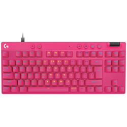 Tastatura mecanica gaming Logitech PRO X TKL RAPID, switch-uri analog, multipoint action, lightsync RGB, Magenta