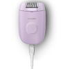 Philips Epilator cu fir BRE237/00 Series 2000, Capac pentru masaj, 1 setare de viteza, Mov