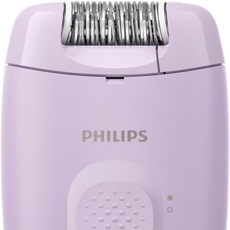 Epilator cu fir BRE237/00 Series 2000, Capac pentru masaj, 1 setare de viteza, Mov