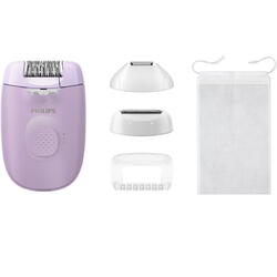 Philips Epilator cu fir BRE257/00, Seria 4000, + 4 accesorii, Cu lumina LED, 2 viteze, Mov