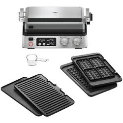 Gratar electric multifunctional Braun MultiGrill CG7044, 2000 W, 3 moduri de gatire, temperatura maxima 230˚C, 2 seturi placi, argintiu/negru