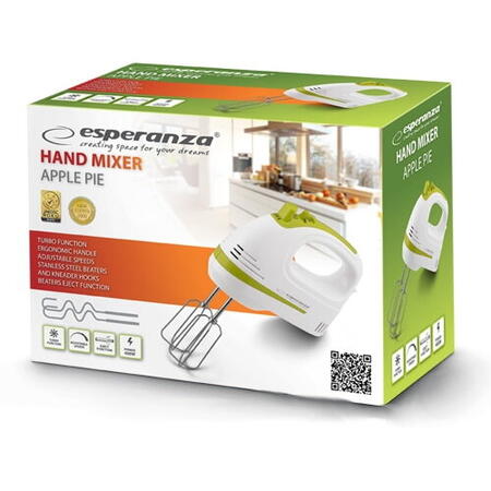 Mixer de mana, Esperanza, EKM011, 400W, Alb/Verde