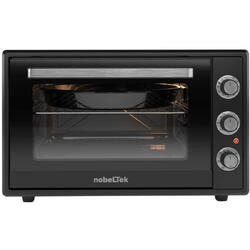 Cuptor electric NobeLTek, 60L, 2000W, grill, timer, termostat, sticla dubla, ventilator, iluminare, Negru