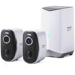 Sistem de supraveghere video wireless Baseus Security N1 HomeStation + 2 camere, 2K HD, Advanced AI Smart Detection , Night Vision, Baterie 7800 mAh, Two-Way audio, IP67