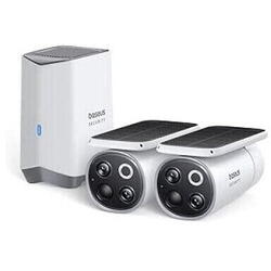 Camera IP Exterior Baseus S1 Pro, 3K, 2560 x 1440, kit 2 camere + panou solar + acumulator integrat, unghi pana la 120 grade, tip lentila fixa 3 mm, 3 Mpx, wireless + RJ-45, slot SD card