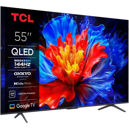 Televizor TCL QLED 55P8K, 139 cm, Smart Google TV, 4K Ultra HD, 100Hz, Clasa F (Model 2025)