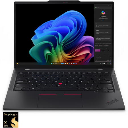 Laptop ultraportabil Lenovo ThinkPad T14s Gen 6 cu procesor Snapdragon® X Elite X1E-78-100 pana la 3.4 GHz, 14