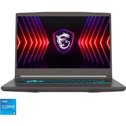 Laptop Gaming MSI Thin 15 B12VE cu procesor Intel® Core™ i5-12450H pana la 4.4GHz, 15.6'', IPS, Full HD, 144Hz, 16GB DDR4 RAM, 1TB SSD, NVIDIA GeForce RTX 4050 6GB GDDR6, No OS, Cosmos Gray