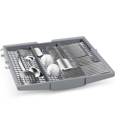 Masina de spalat vase semi-incorporabila Bosch SMI6ECS12E, 14 seturi, 8 programe, ExtraDry, Sistem Rackmatic, Tab-count, Home Connect, 60 cm, Clasa A