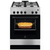 Aragaz Electrolux LKG604013X, 60x60 cm, 59 l, Cuptor gaz, Autocuratare catalitica, Grill electric, Rotisor, Iluminare cuptor, Gratare fonta, Clasa A, Inox, (fara capac plita)
