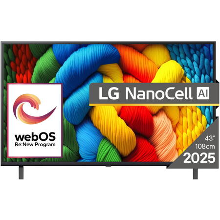 Televizor LG NanoCell 43NANO80A3B, 108 cm, Smart, 4K Ultra HD, Clasa G (Model 2025)
