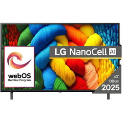 Televizor LG NanoCell 43NANO80A3B, 108 cm, Smart, 4K Ultra HD, Clasa G (Model 2025)
