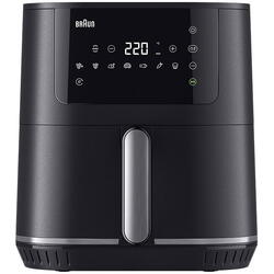 Friteuza cu aer cald, fara ulei, Braun MultiFry 5 HF5030, 1700W, 6L, tehnologie RealAir, 8 programe automate, temperatura ajustabila, timer, ecran digital, oprire automata, negru​